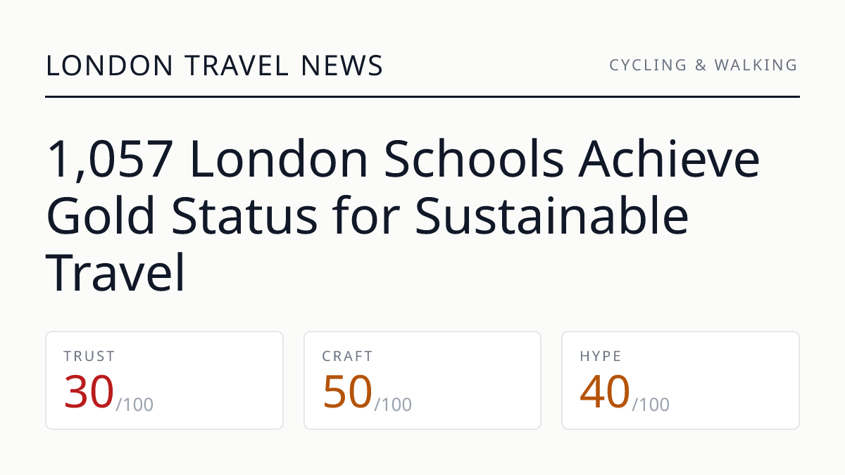 1,057 London Schools Achieve Gold Status for Sustainable Travel