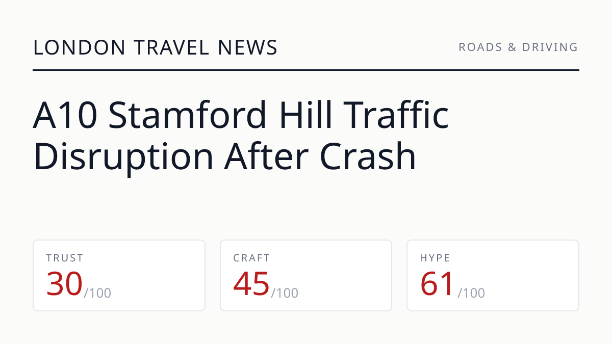 A10 Stamford Hill Traffic Disruption After Crash