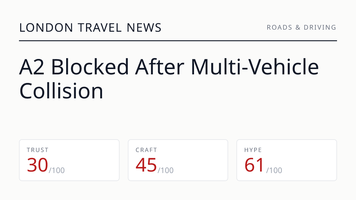 A2 Blocked After Multi-Vehicle Collision