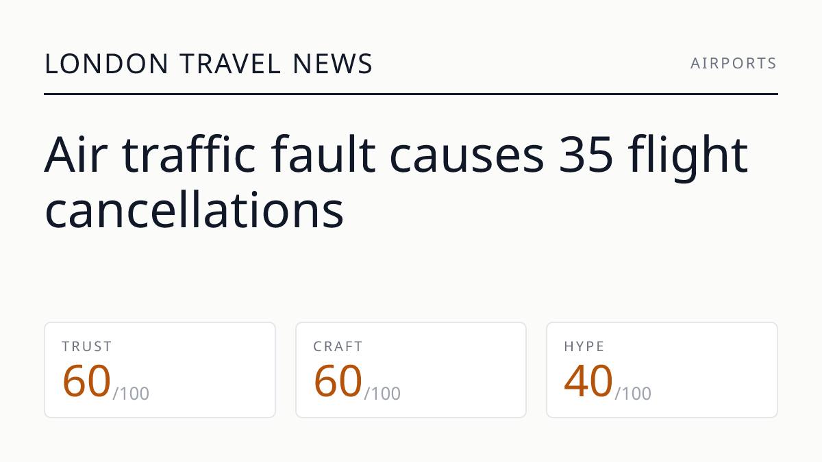 Air traffic fault causes 35 flight cancellations
