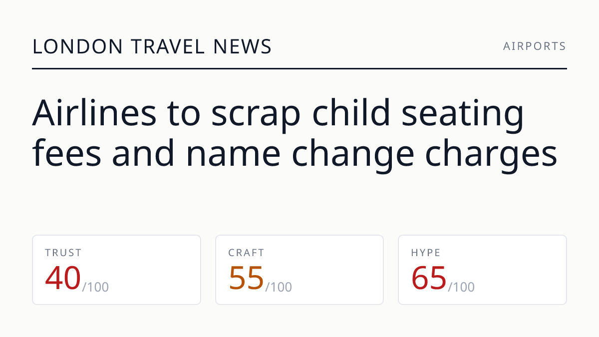 Airlines to scrap child seating fees and name change charges