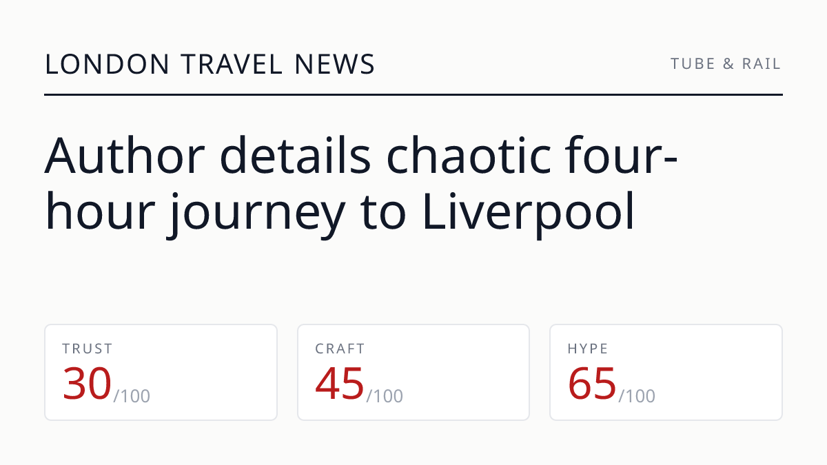 Author details chaotic four-hour journey to Liverpool