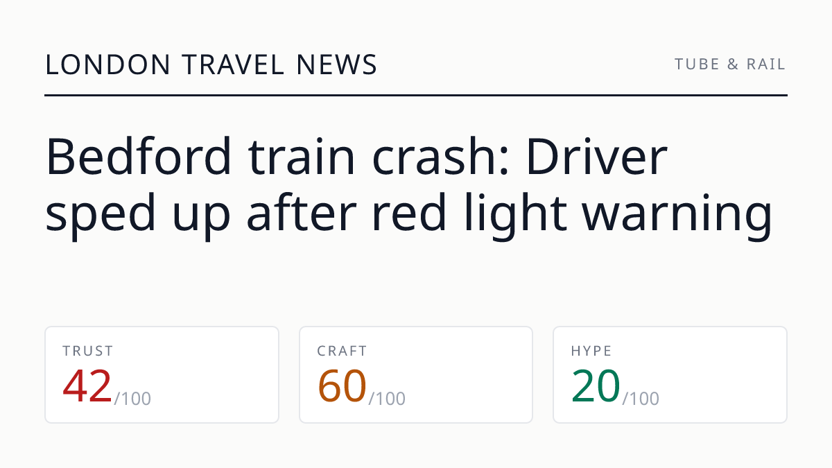 Bedford train crash: Driver sped up after red light warning
