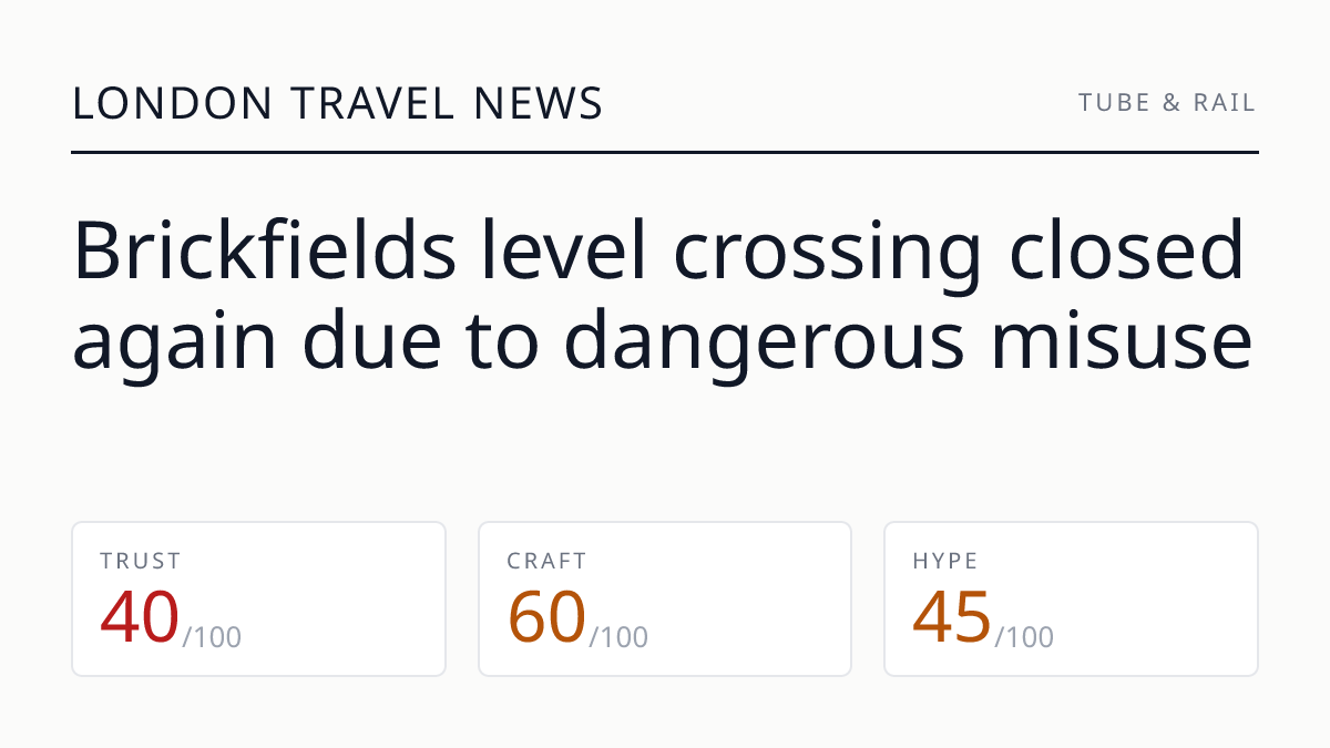 Brickfields level crossing closed again due to dangerous misuse