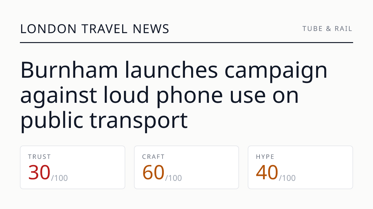 Burnham launches campaign against loud phone use on public transport