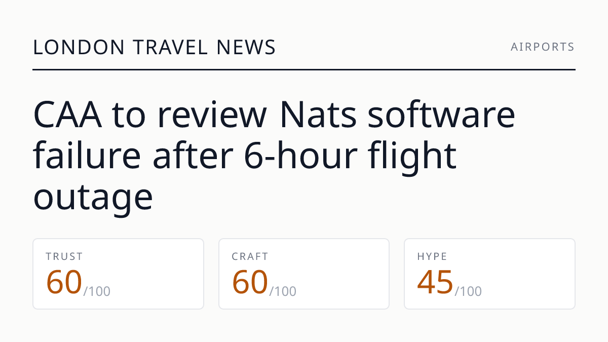 CAA to review Nats software failure after 6-hour flight outage