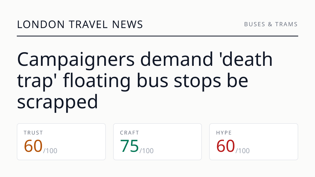 Campaigners demand 'death trap' floating bus stops be scrapped