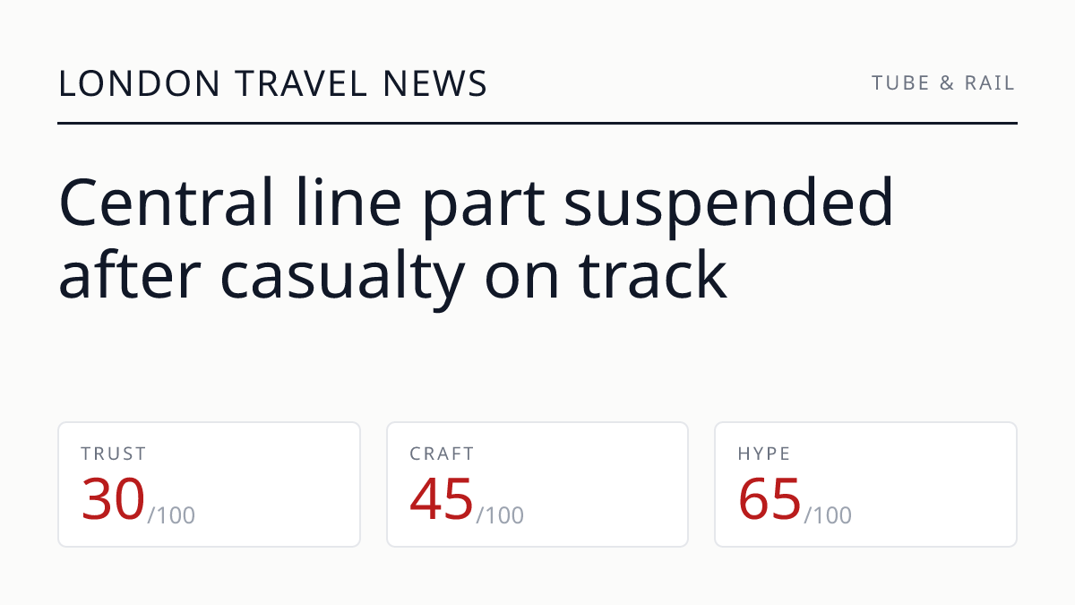 Central line part suspended after casualty on track