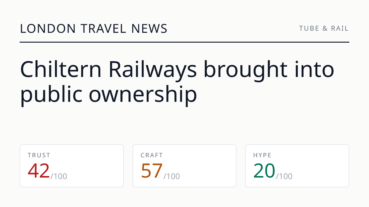 Chiltern Railways brought into public ownership