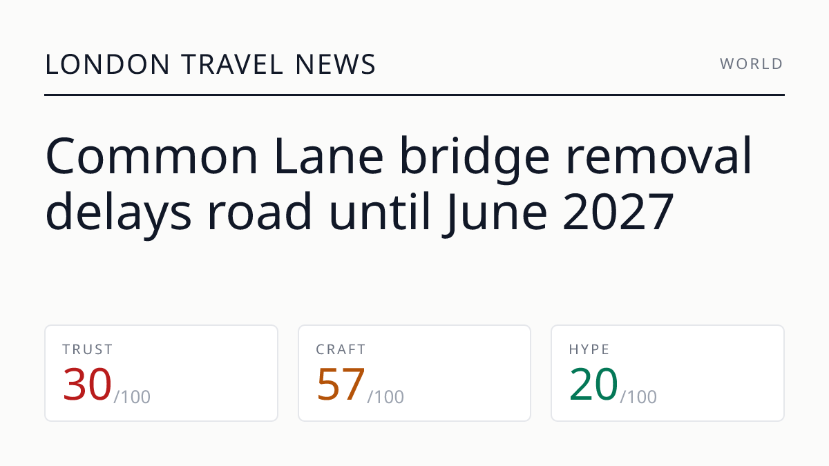 Common Lane bridge removal delays road until June 2027