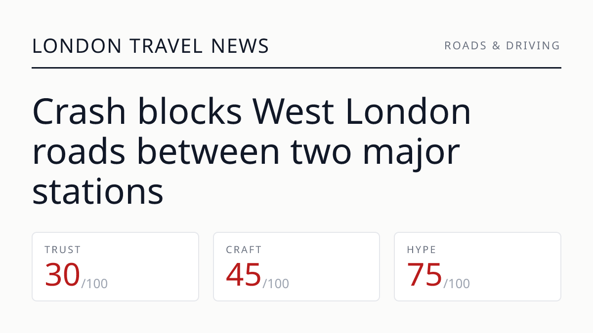 Crash blocks West London roads between two major stations