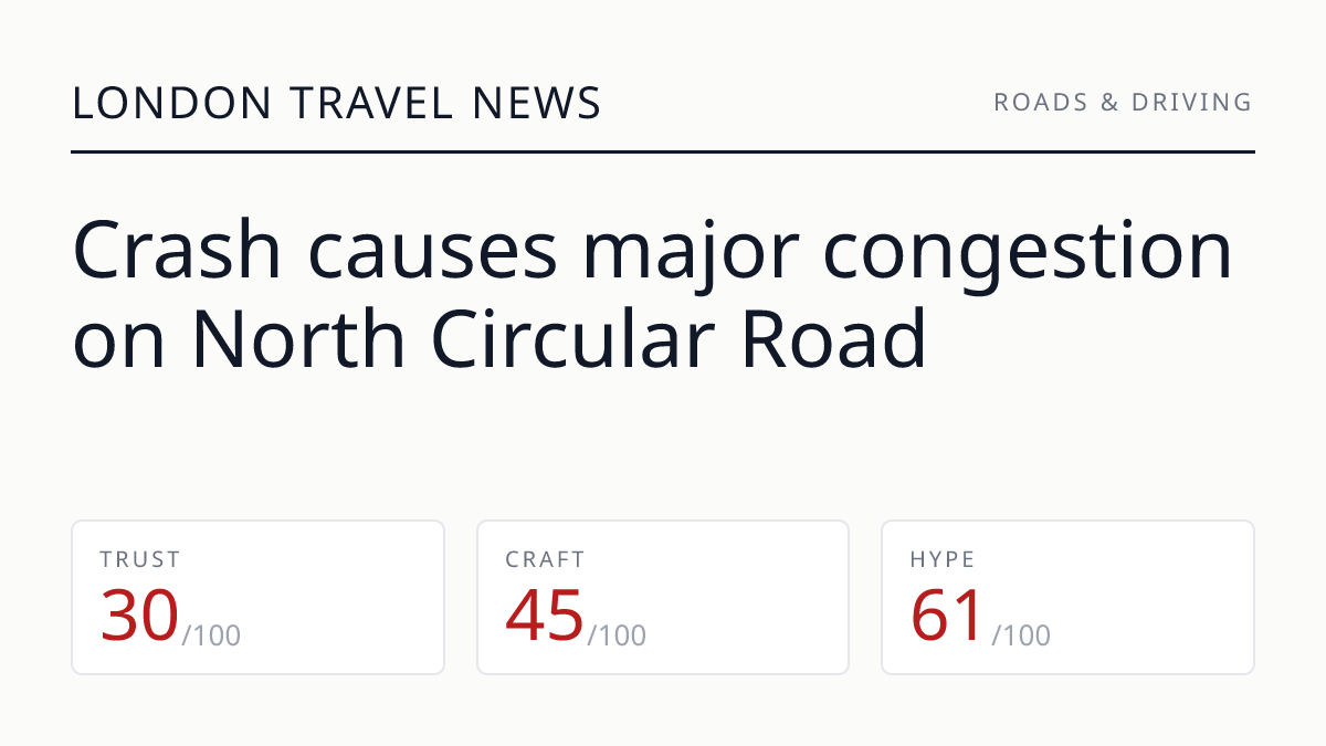 Crash causes major congestion on North Circular Road