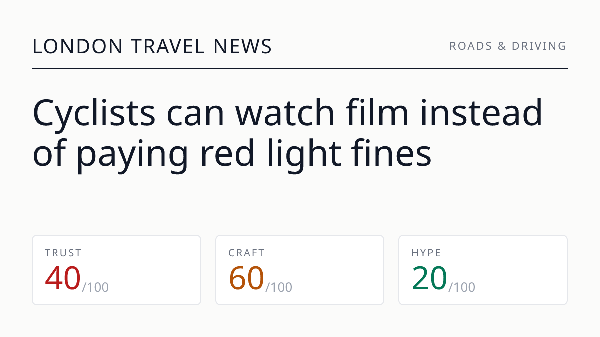 Cyclists can watch film instead of paying red light fines
