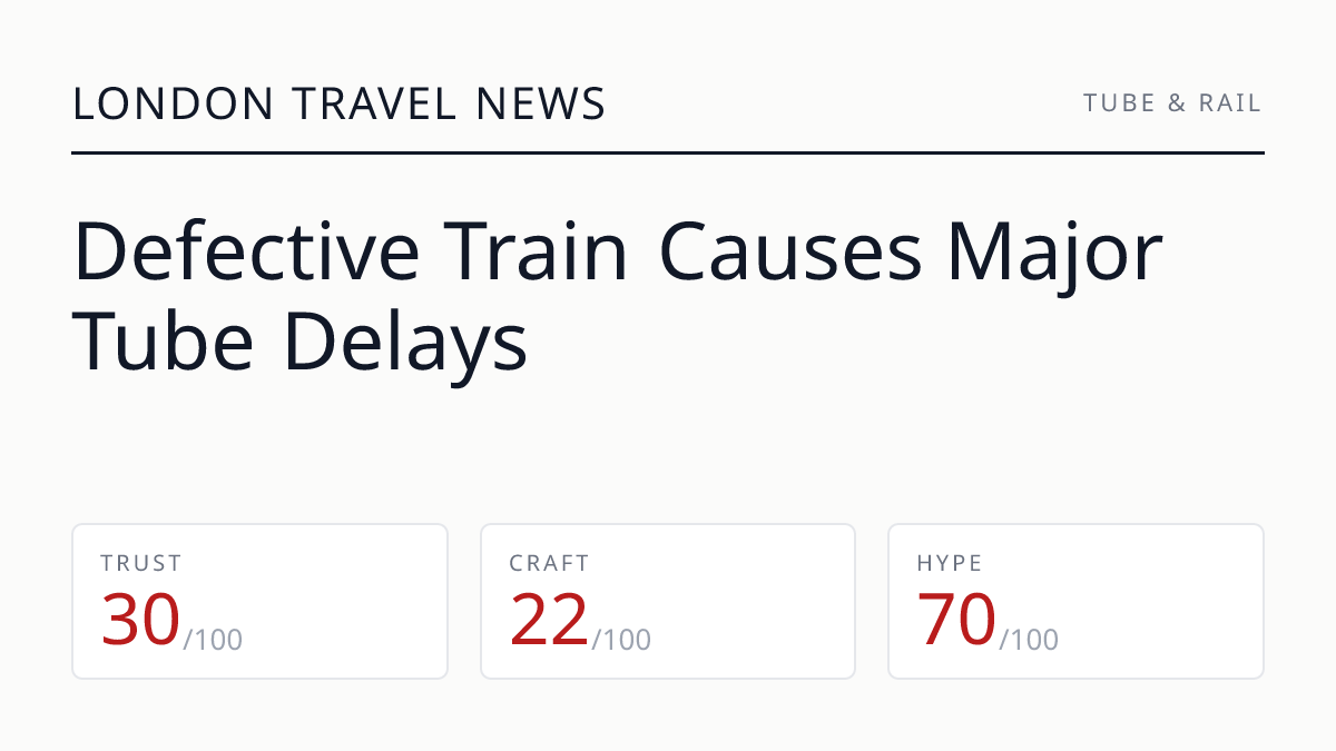 Defective Train Causes Major Tube Delays