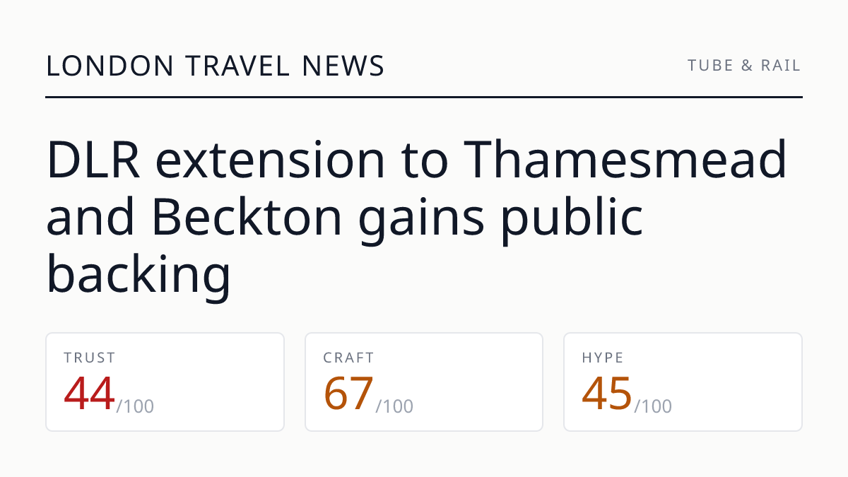 DLR extension to Thamesmead and Beckton gains public backing