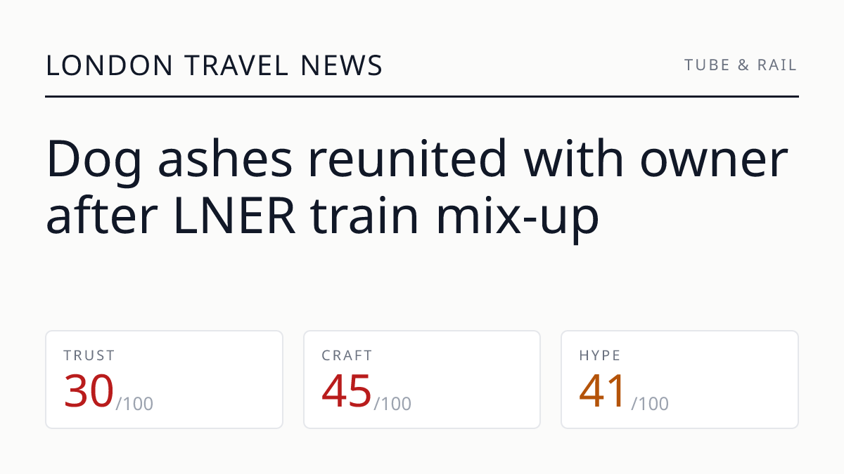 Dog ashes reunited with owner after LNER train mix-up