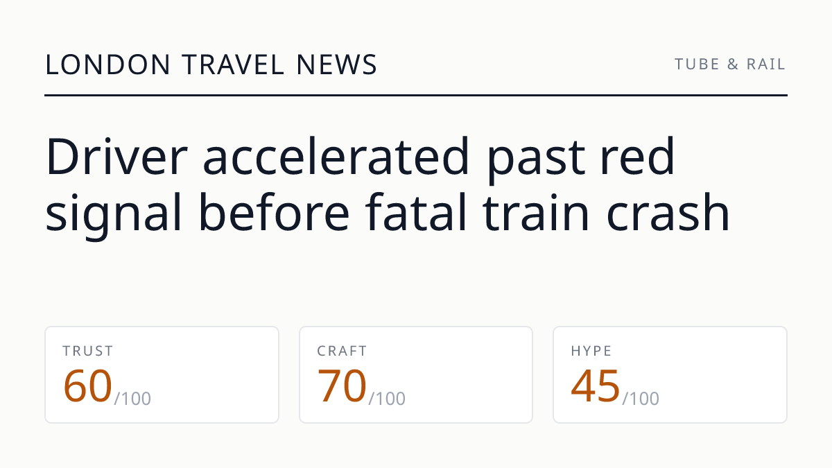 Driver accelerated past red signal before fatal train crash