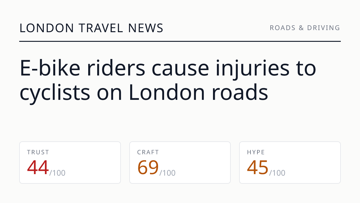 E-bike riders cause injuries to cyclists on London roads