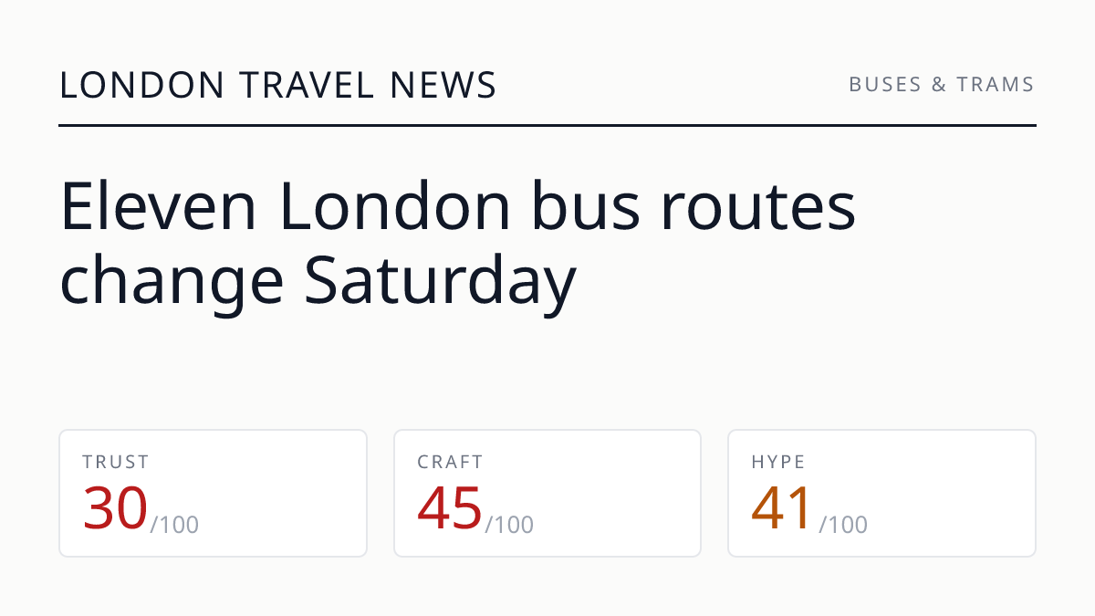 Eleven London bus routes change Saturday
