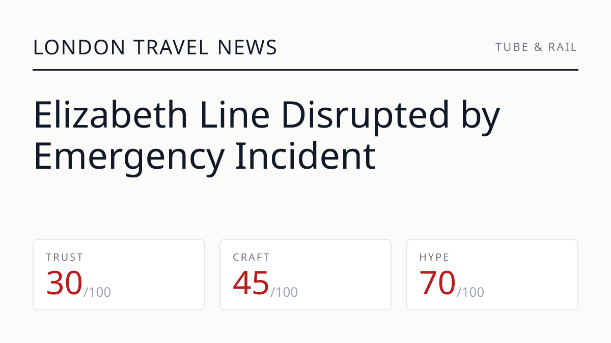 Elizabeth Line Disrupted by Emergency Incident