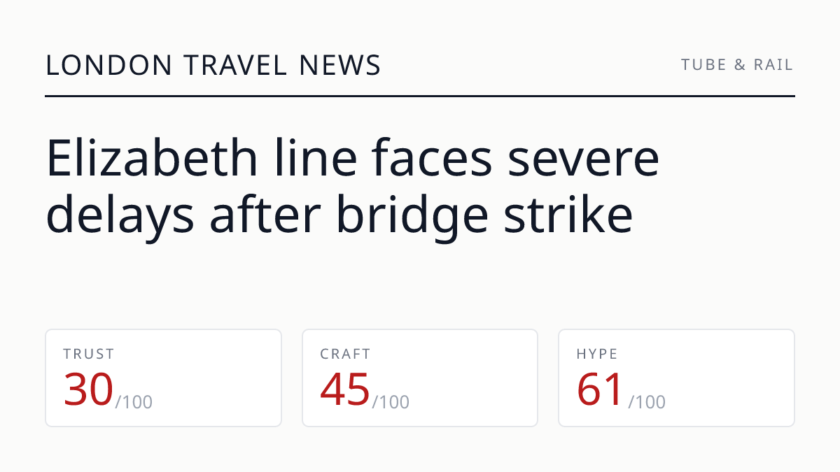 Elizabeth line faces severe delays after bridge strike