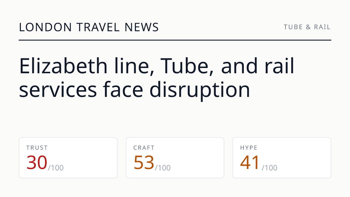 Elizabeth line, Tube, and rail services face disruption