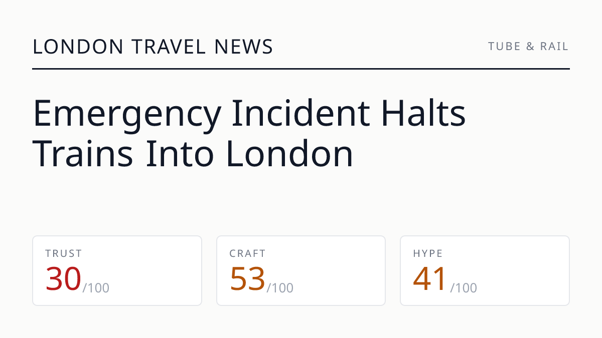 Emergency Incident Halts Trains Into London