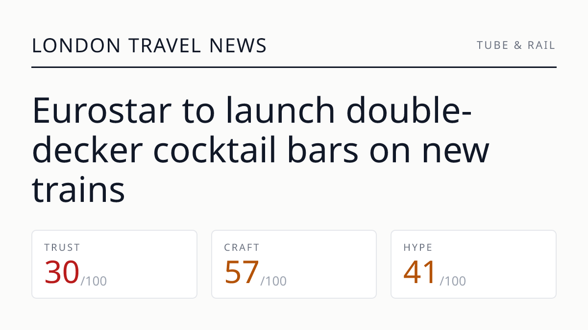 Eurostar to launch double-decker cocktail bars on new trains