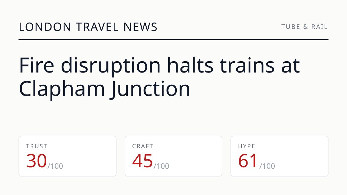 Fire disruption halts trains at Clapham Junction