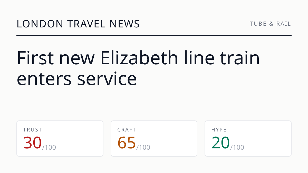 First new Elizabeth line train enters service