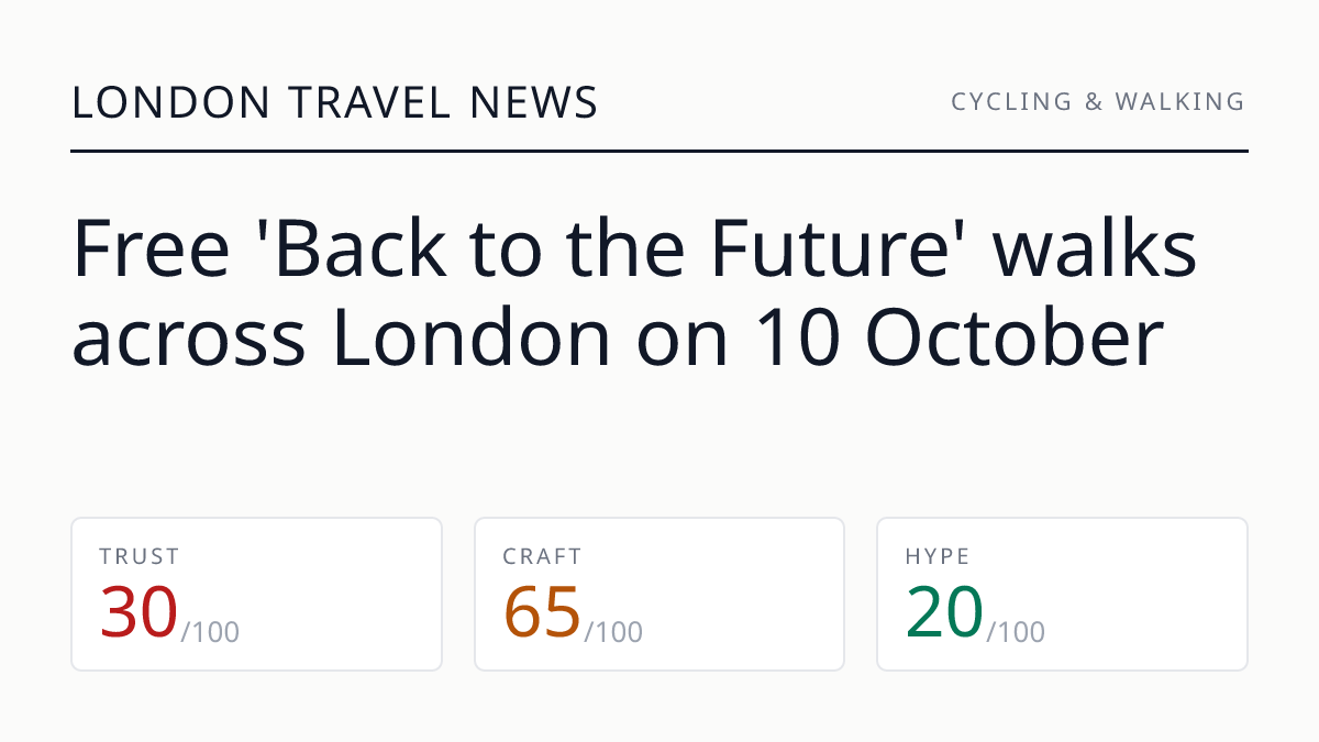 Free 'Back to the Future' walks across London on 10 October