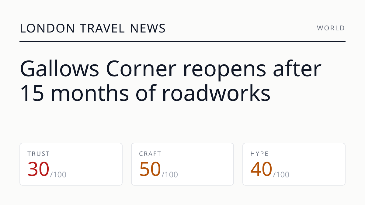 Gallows Corner reopens after 15 months of roadworks
