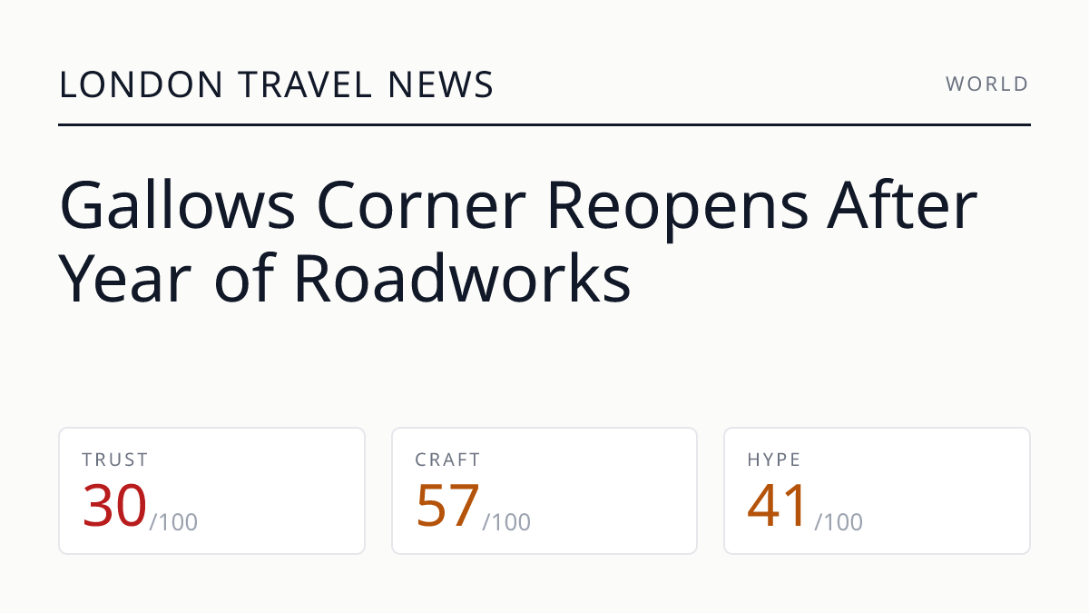 Gallows Corner Reopens After Year of Roadworks