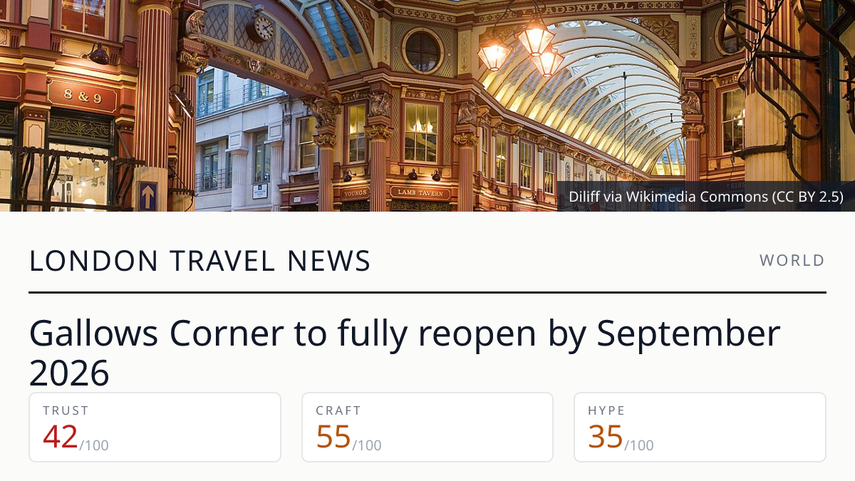 Gallows Corner fully reopens September 2026 after water pipe works ...