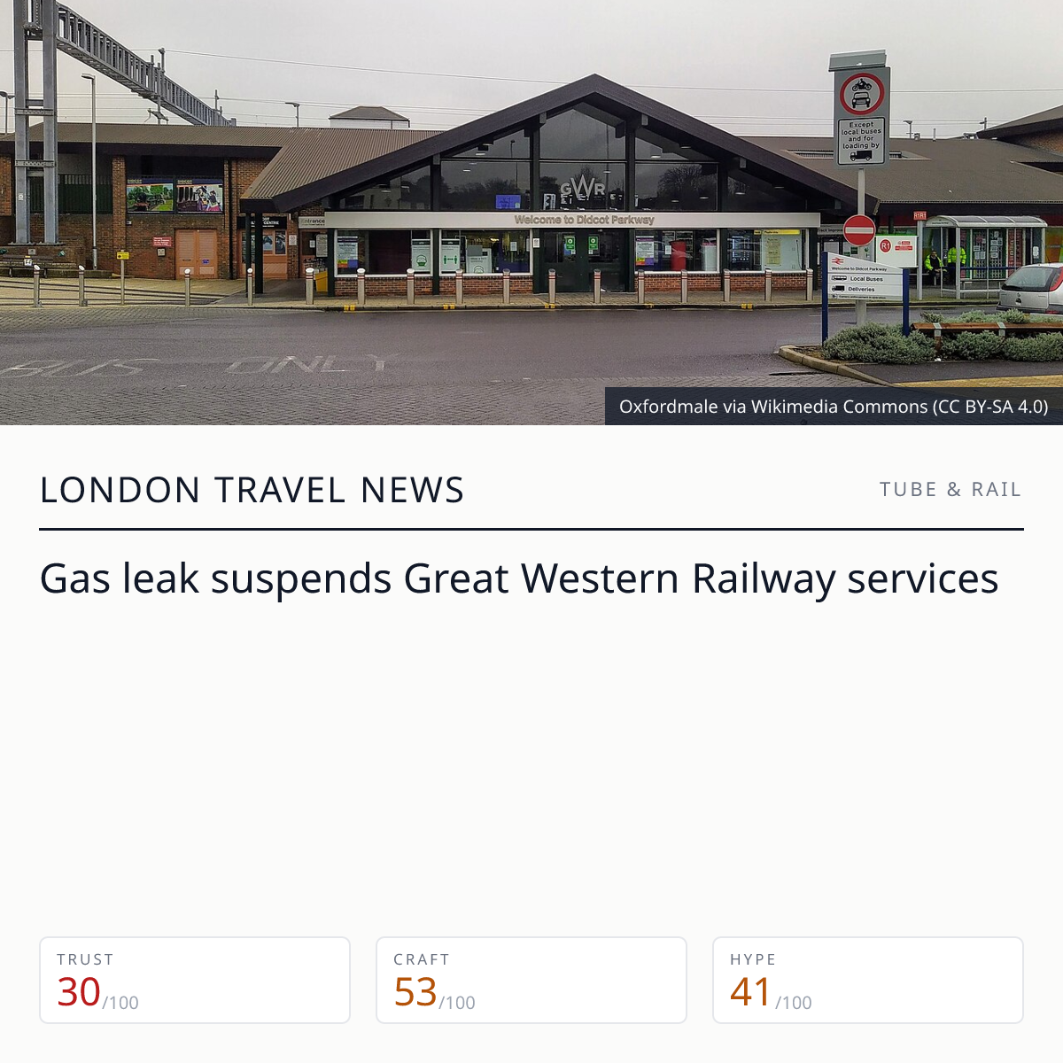 Gas leak affects Reading to Didcot trains | London Travel News