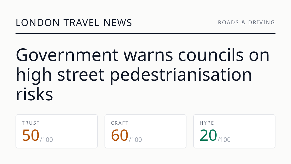 Government warns councils on high street pedestrianisation risks