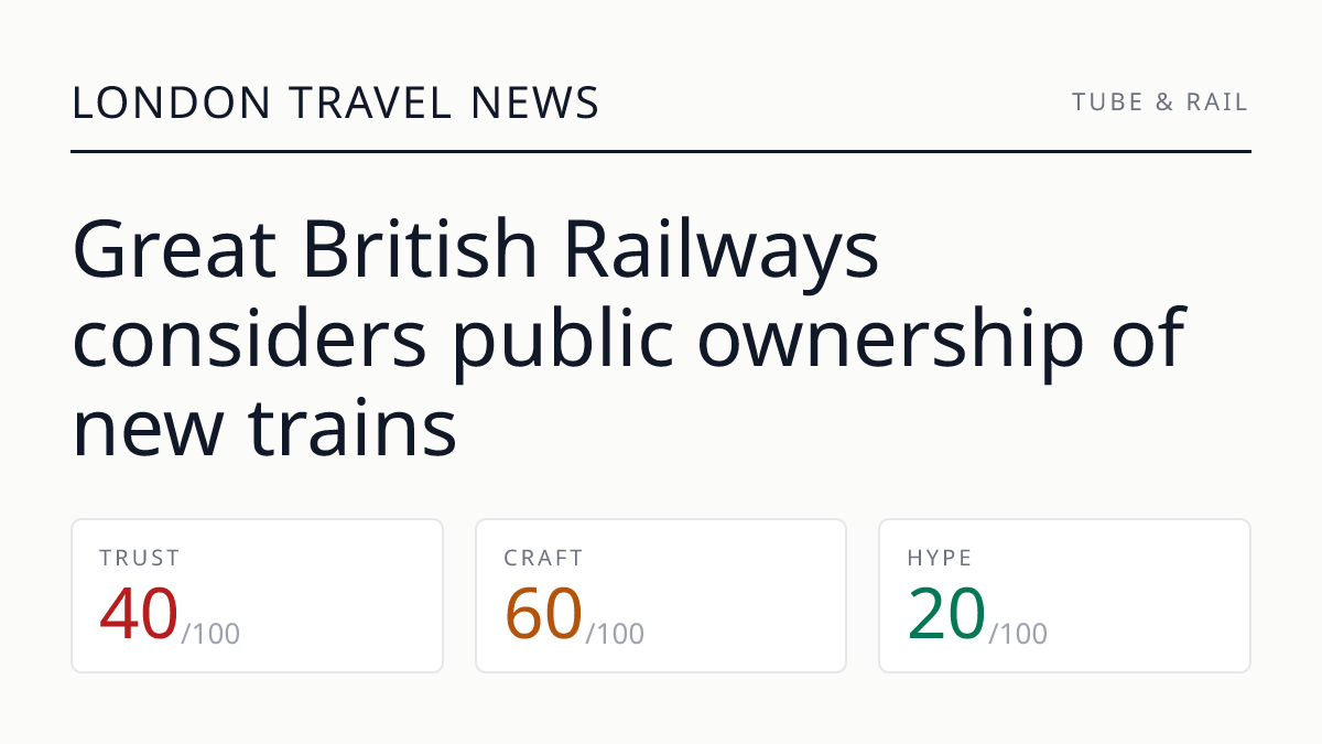 Great British Railways considers public ownership of new trains