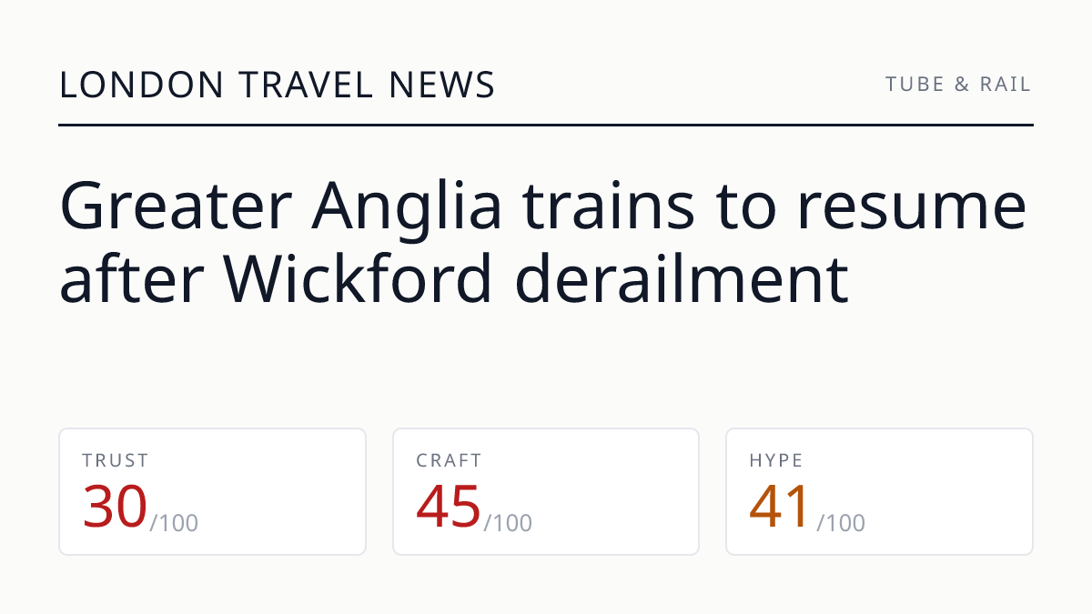 Greater Anglia trains to resume after Wickford derailment