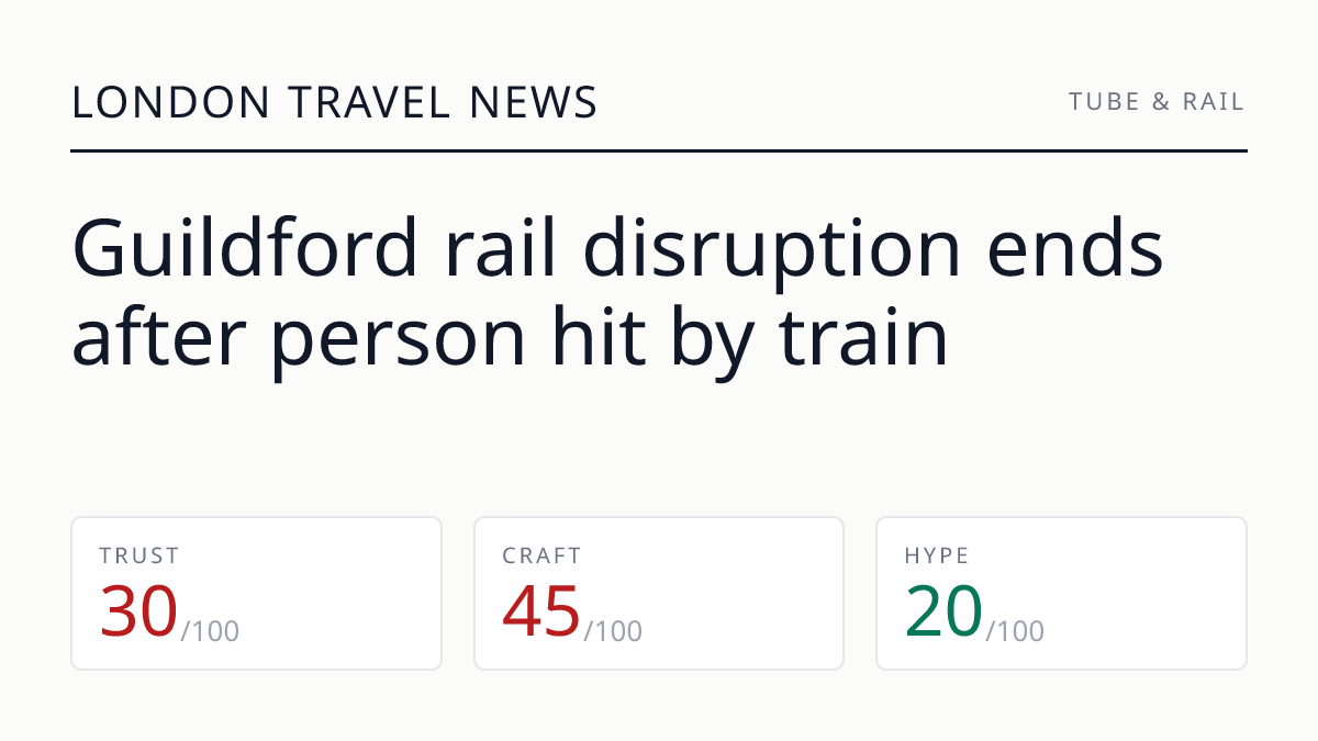 Guildford rail disruption ends after person hit by train