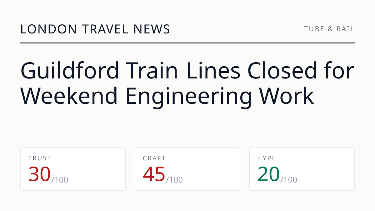 Guildford Train Lines Closed for Weekend Engineering Work