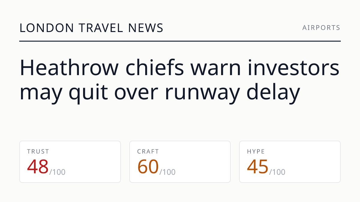 Heathrow chiefs warn investors may quit over runway delay