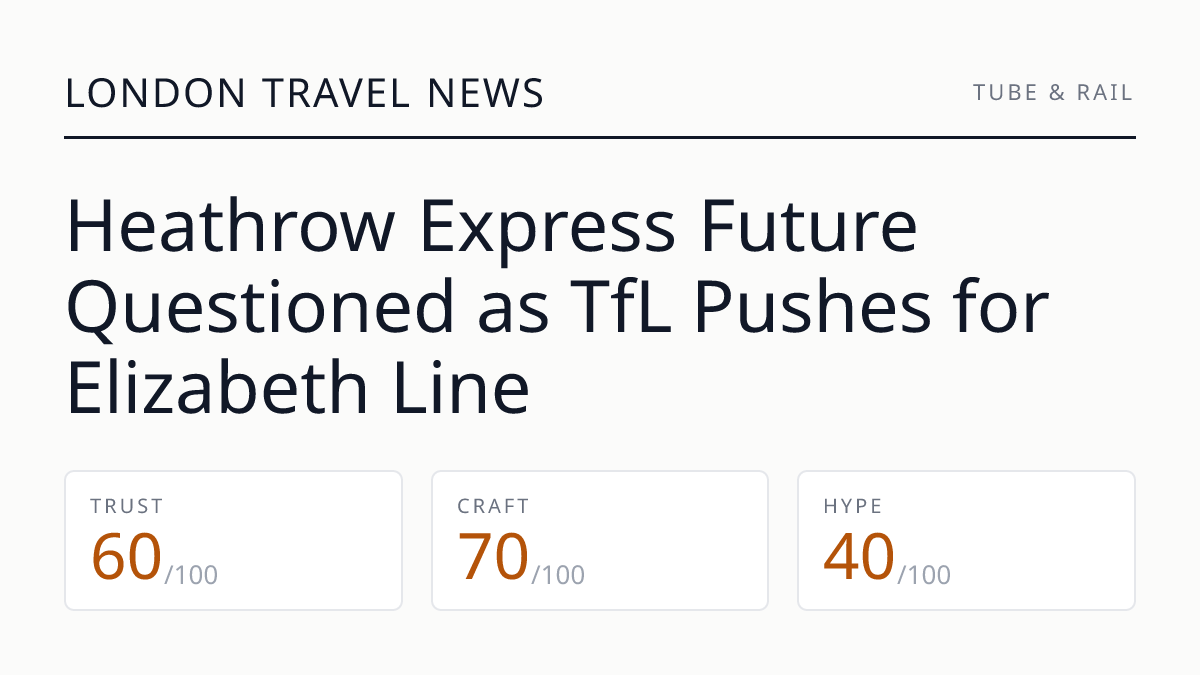 Heathrow Express Future Questioned as TfL Pushes for Elizabeth Line