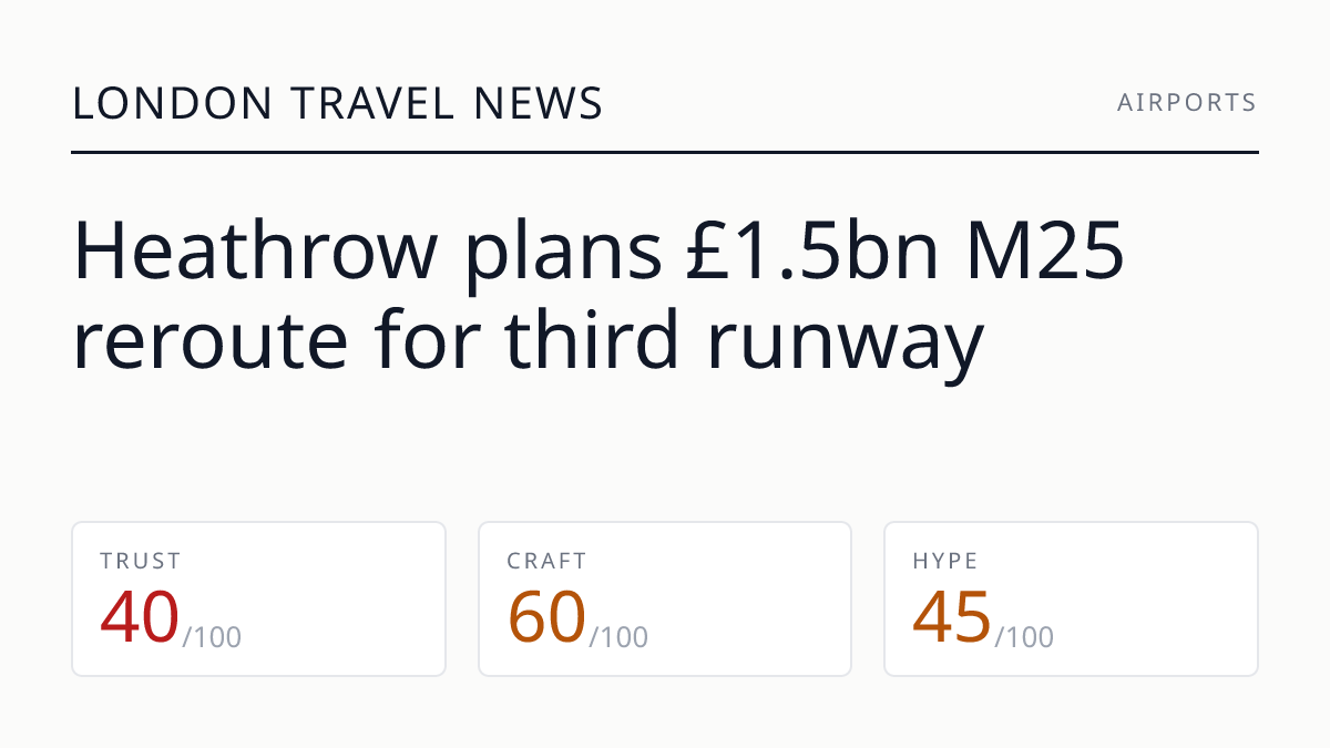 Heathrow plans £1.5bn M25 reroute for third runway
