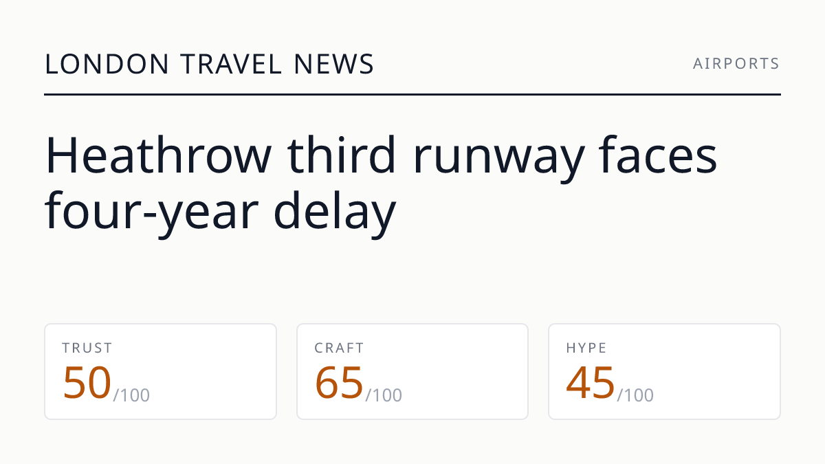 Heathrow third runway faces four-year delay