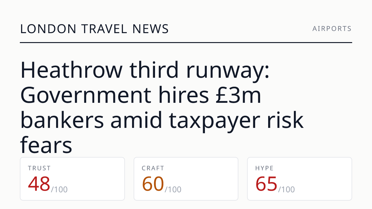 Heathrow third runway: Government hires £3m bankers amid taxpayer risk fears