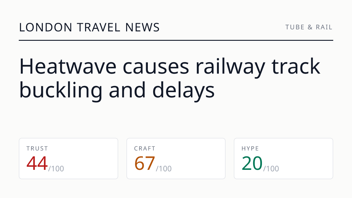 Heatwave causes railway track buckling and delays