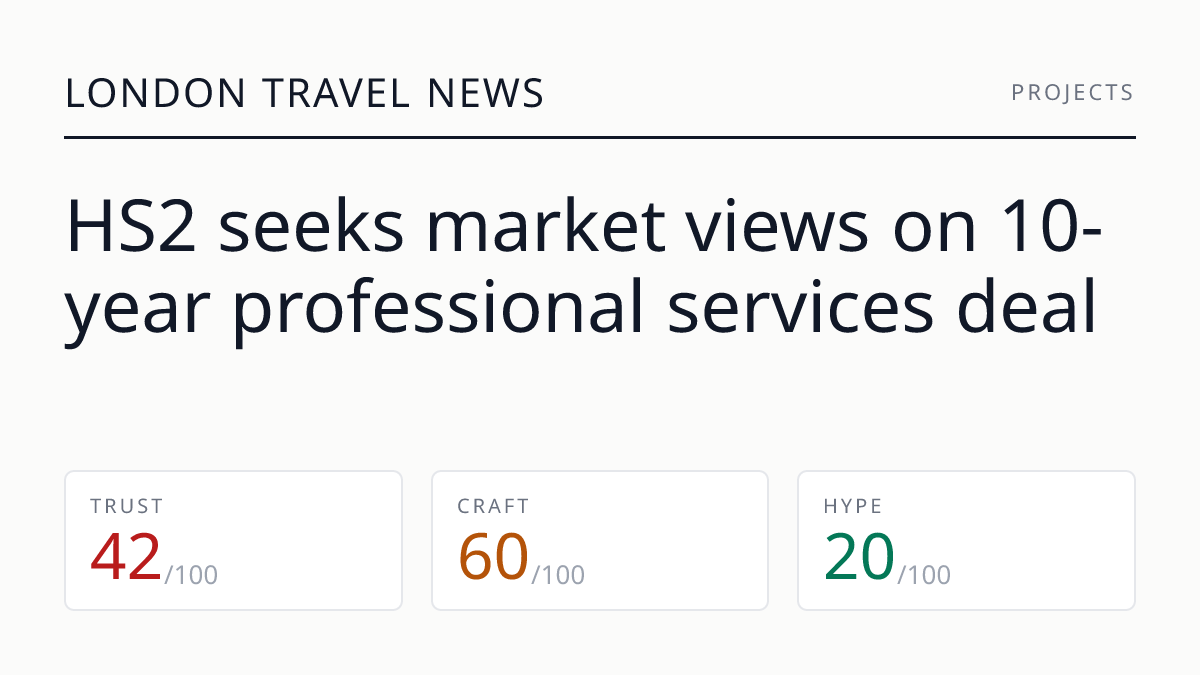 HS2 seeks market views on 10-year professional services deal