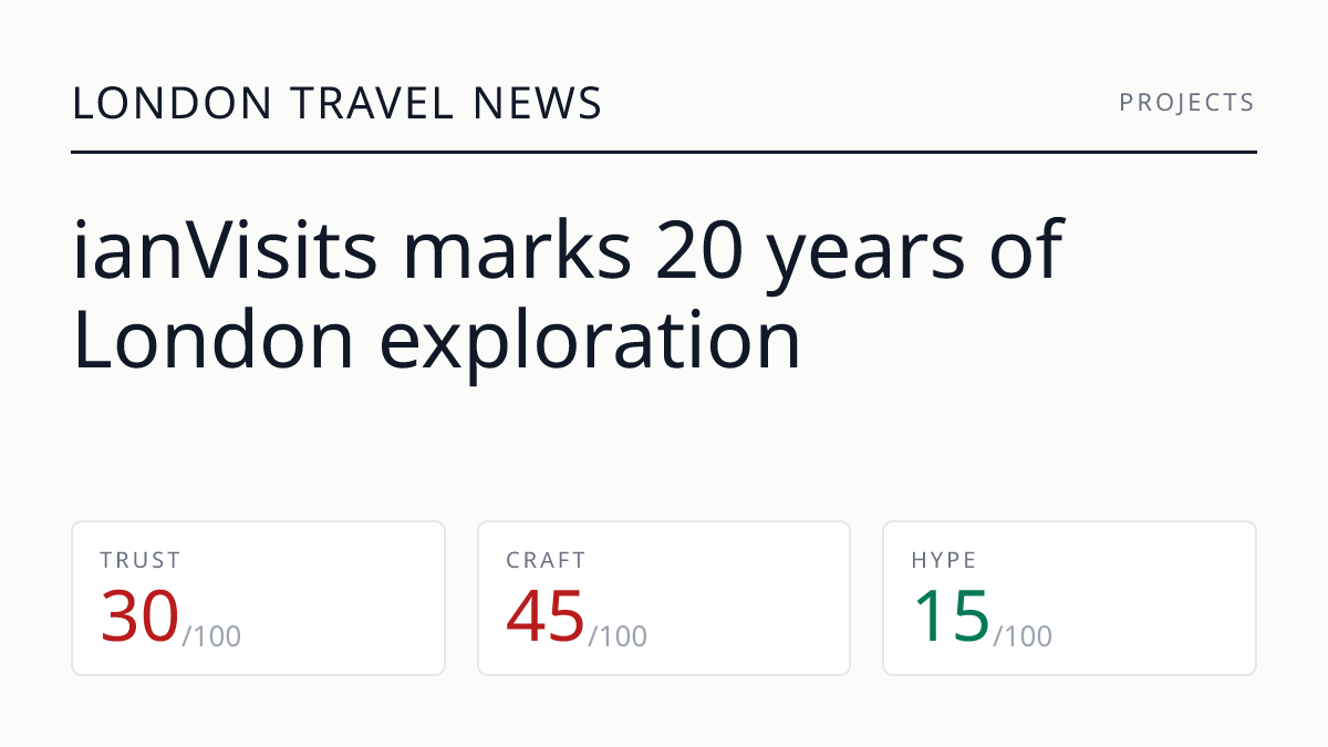 ianVisits marks 20 years of London exploration