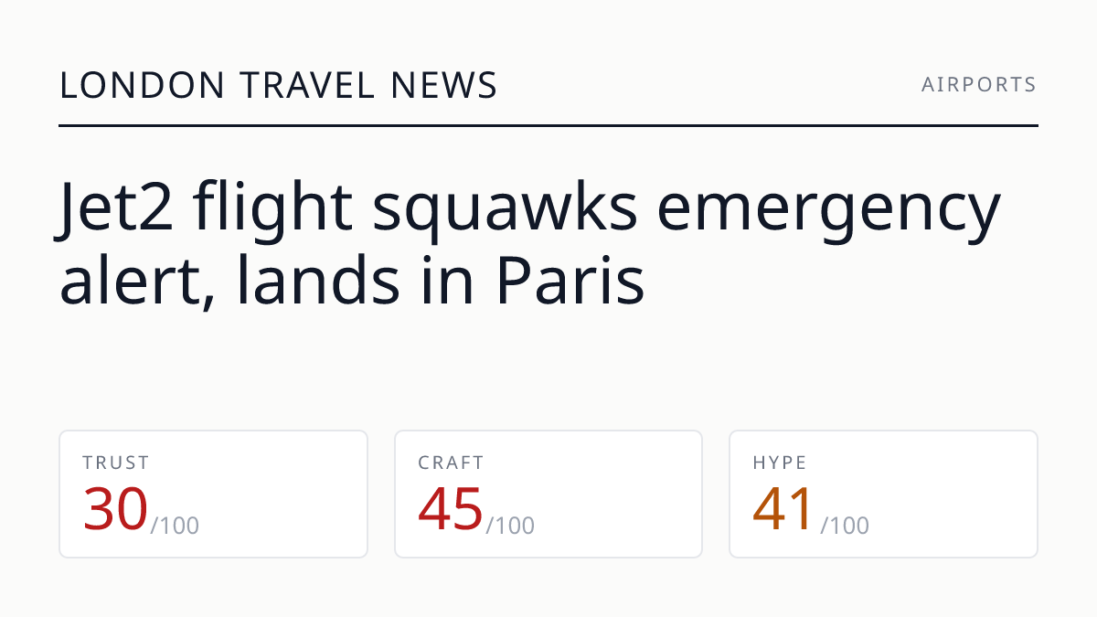 Jet2 flight squawks emergency alert, lands in Paris