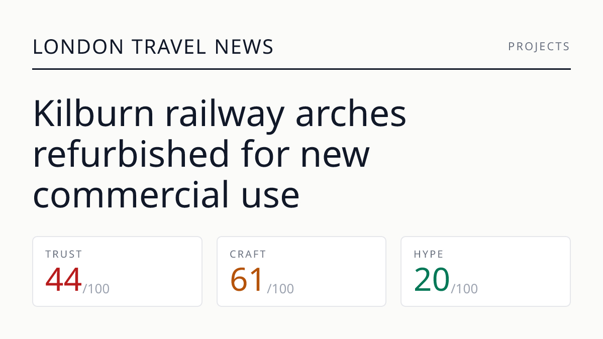 Kilburn railway arches refurbished for new commercial use